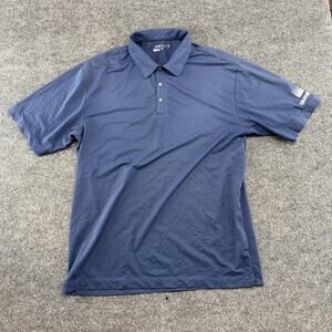 Nike Golf Polo Shirt Mens Large Blue Dri-FIT Graymont Logo Performance Stretch
